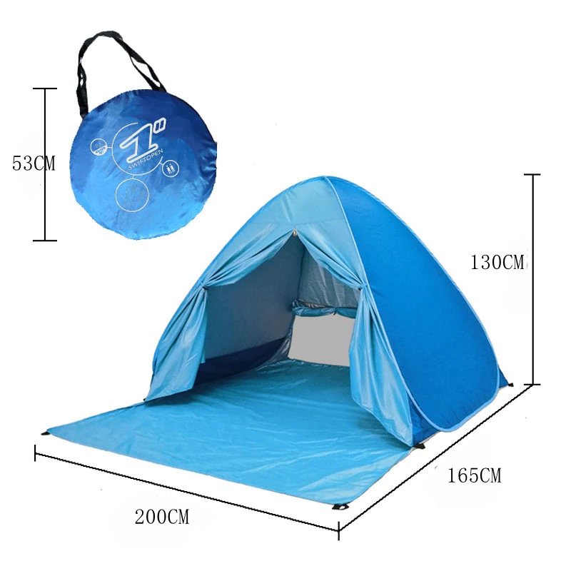 Cheap Goat Tents XL Size Pop Up Self open Beach Tent Automatic Quickly Open Outdoor Camping Tourist UV50+ Protection Portable Picnic Ultralight